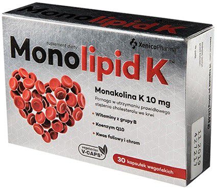 Monolipid K 30 k. Czerwony Ryż - XenicoPharma  -  na cholesterol. Super cena!